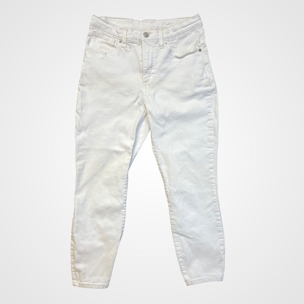 Lucky Brand High Rise Crop Brigette Jeans Womens 8/29 White Excellent Stretch